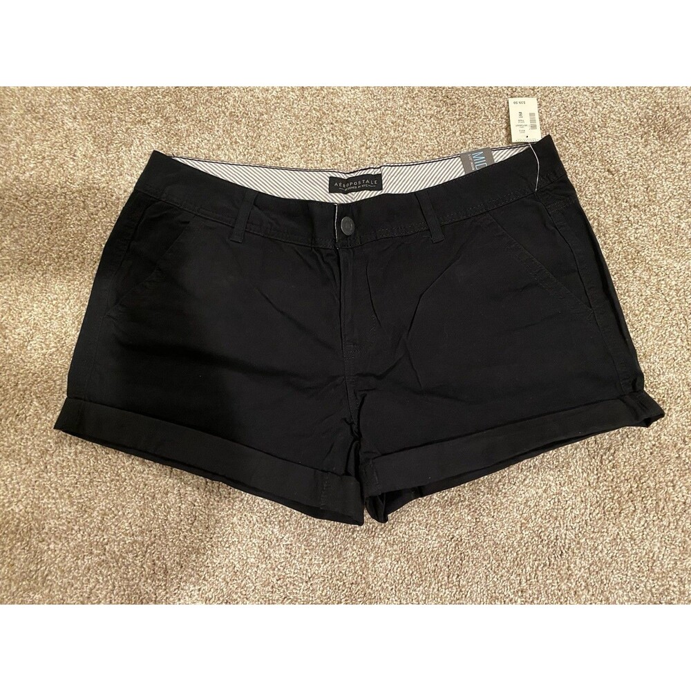 NWT Aeropostale Midi Shorts Size 14 Women's Black